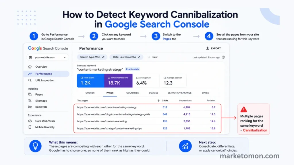 How to detect keyword cannibalization in Google Search Console